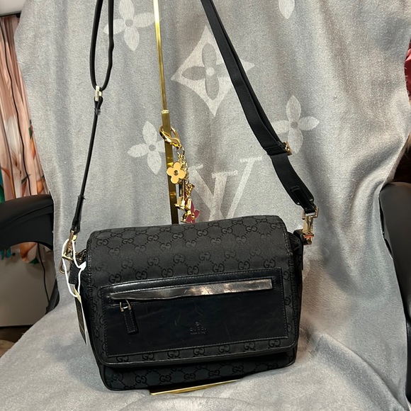 Gucci Crossbody  in Black Monogram with Adjustable Gucci Strap